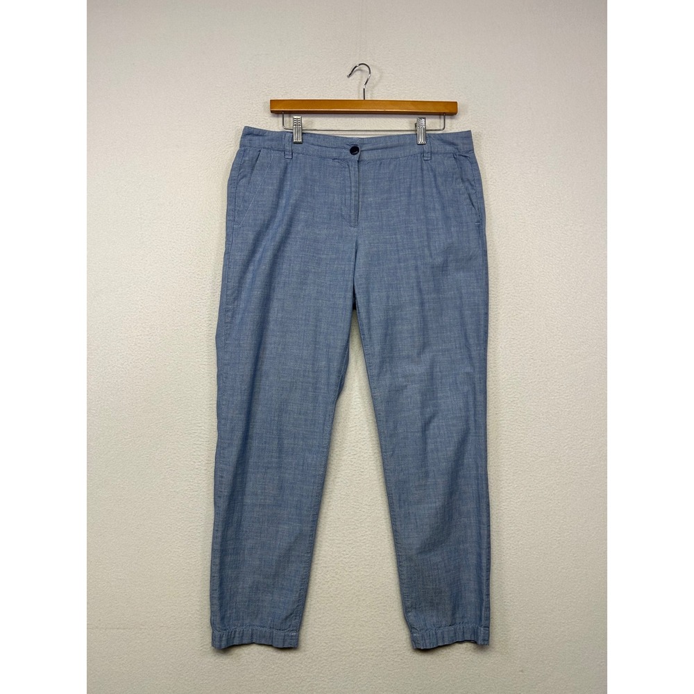 Coastal Preppy Talbots Womens 10 Blue The Weekend Chino Pants Minimalist Hampton
